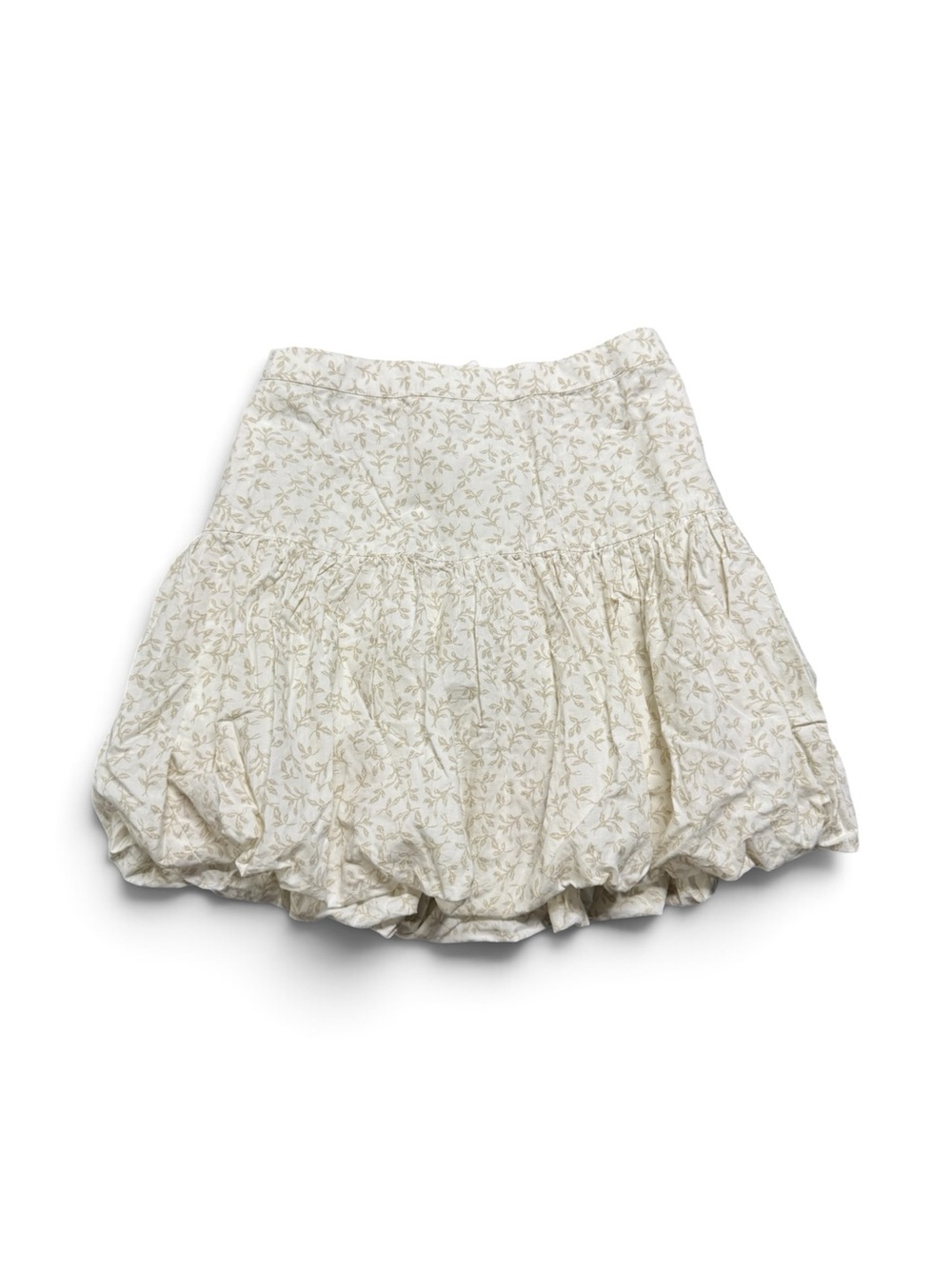BP. Floral Bubble Hem Mini Skirt Cream Beige XXS NWT Cottagecore